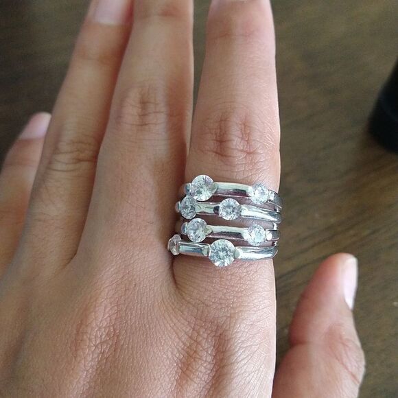 Faux Stack CZ Ring size 7 - Picture 1 of 7